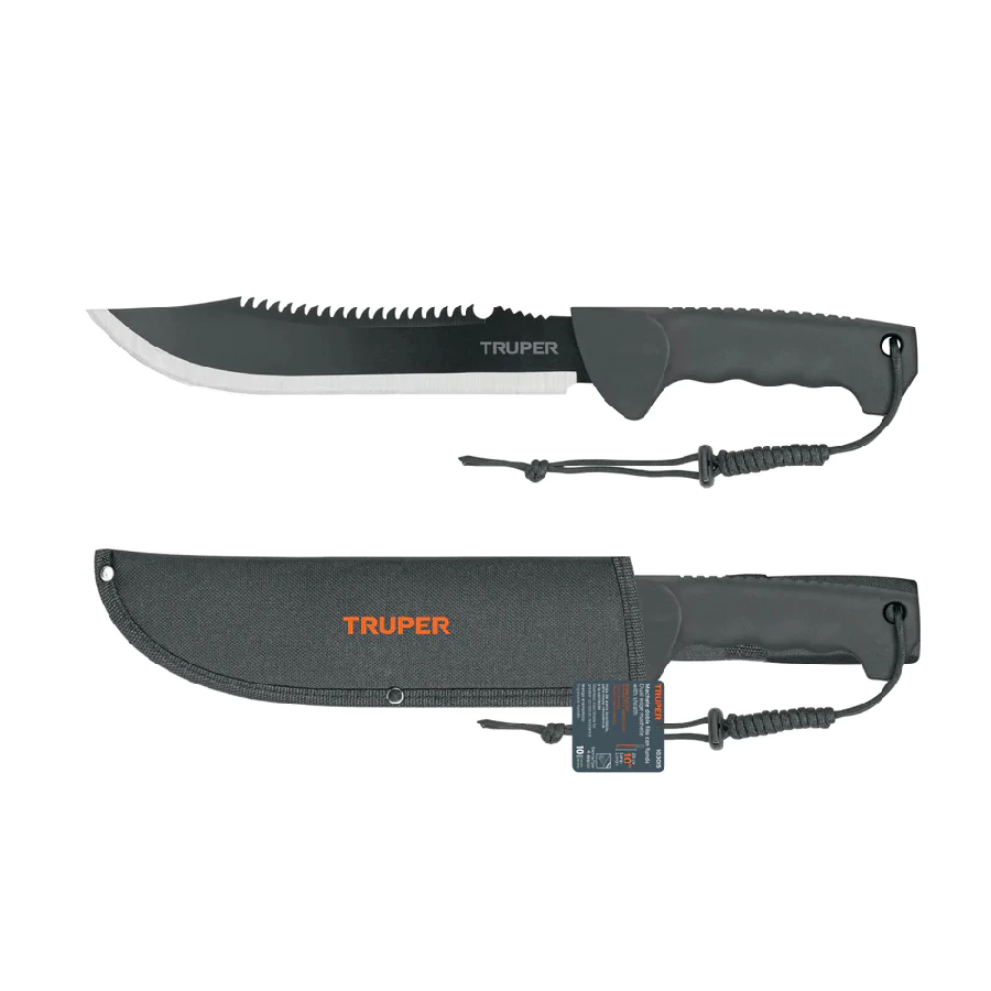 [103015 MACH-10X] Machete Doble Filo 10" Cacha Inyectada Con Funda Truper MACH-10X