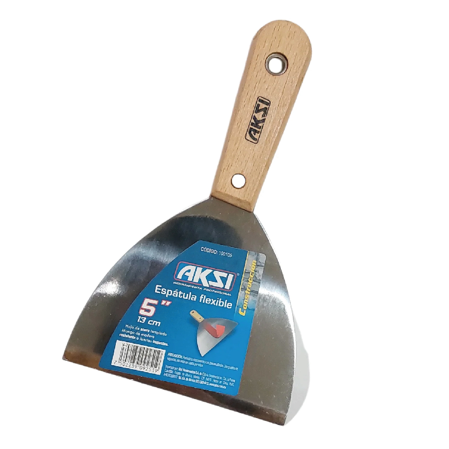 Espatula Flexible Con Mango Madera De 5" AKSI 100105