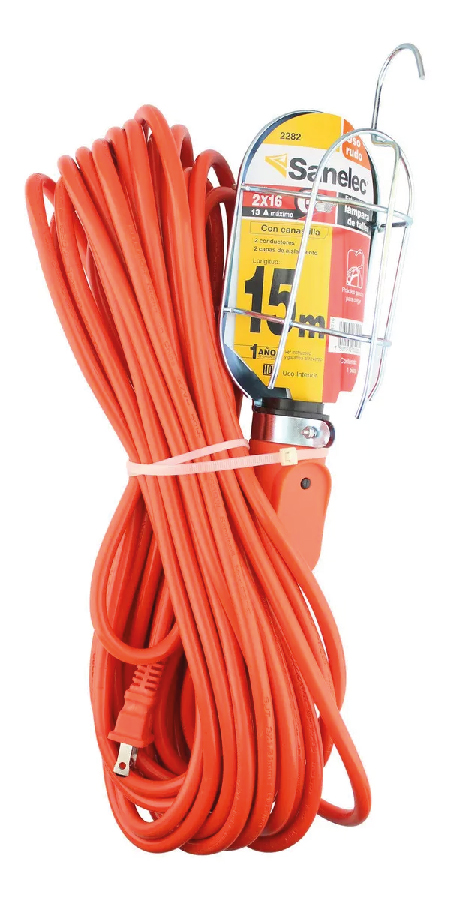 Lampara De Taller 15.2Mt Naranja (Sanelec)