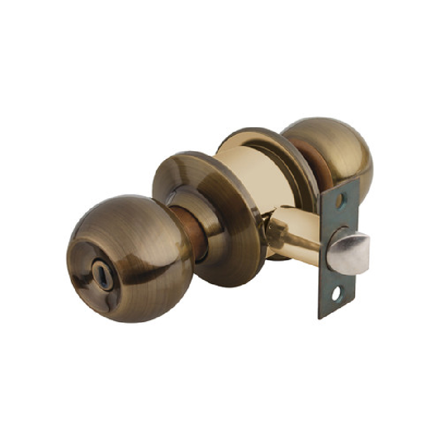 Cerradura De Pomo, Laton Antiguo (Baño) Caja AKSI 307126