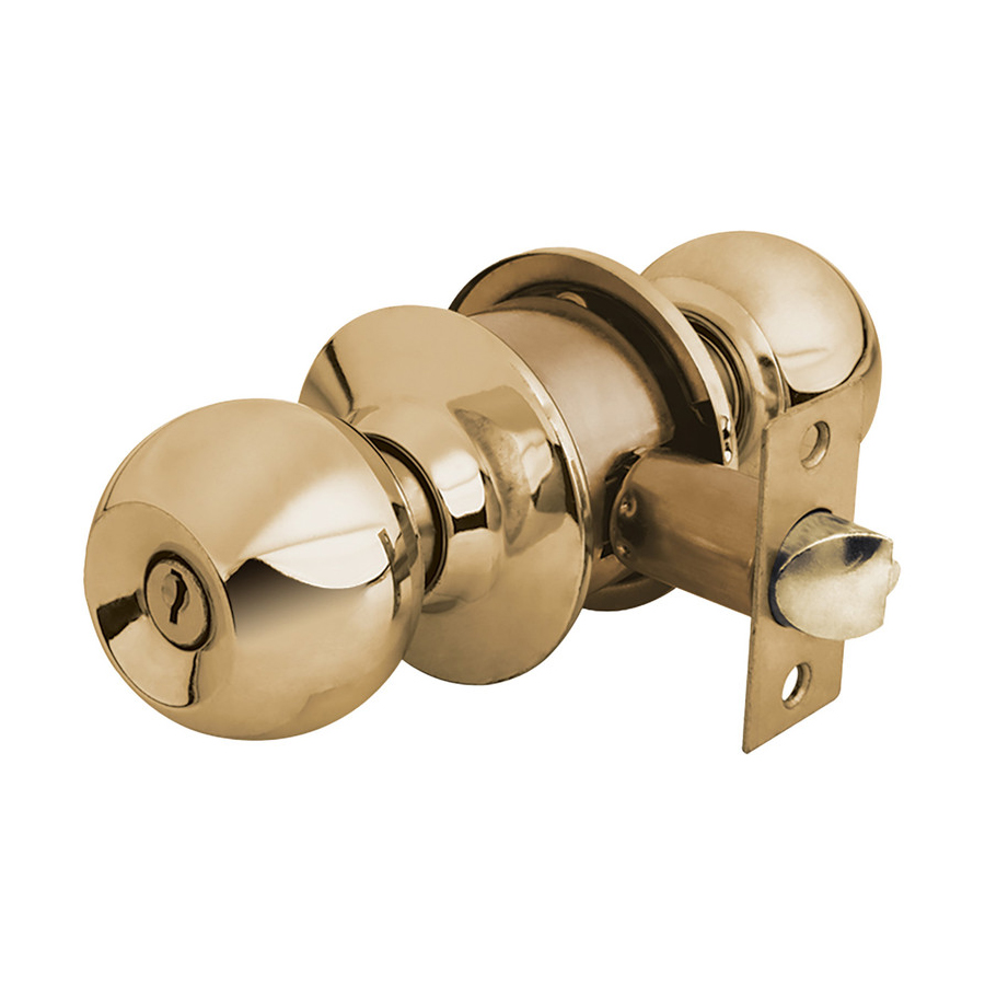 Cerradura De Pomo, Laton Brillante (Recamara) Caja AKSI 307122