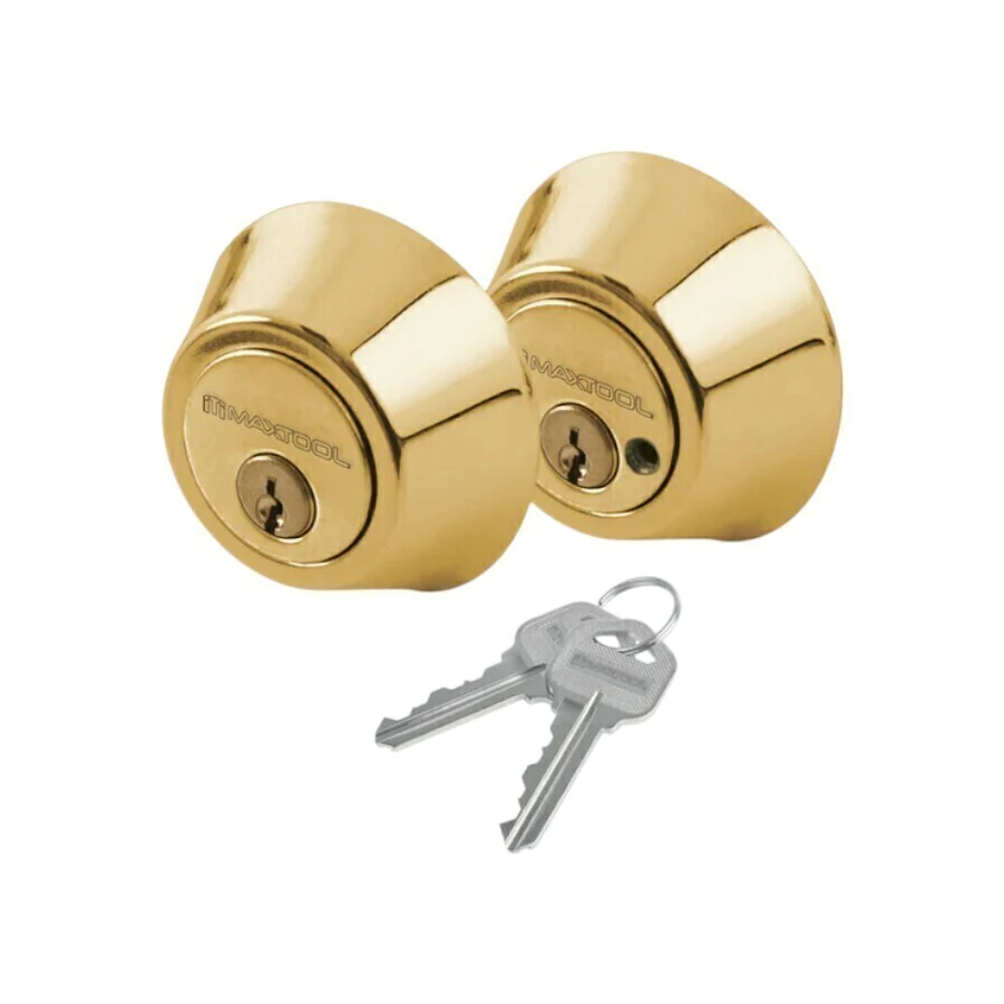 Cerrojo Doble Cilindro Laton Brillante AKSI 307201