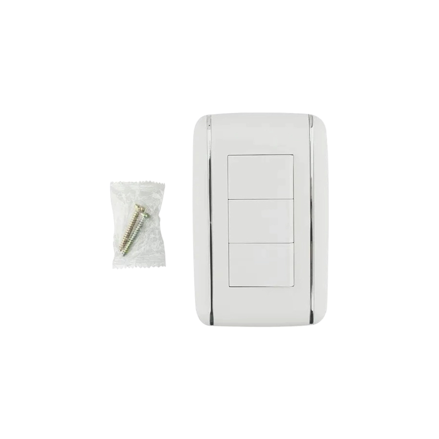 [4453] Placa Vicenza Apagador Triple Sanelec 4453