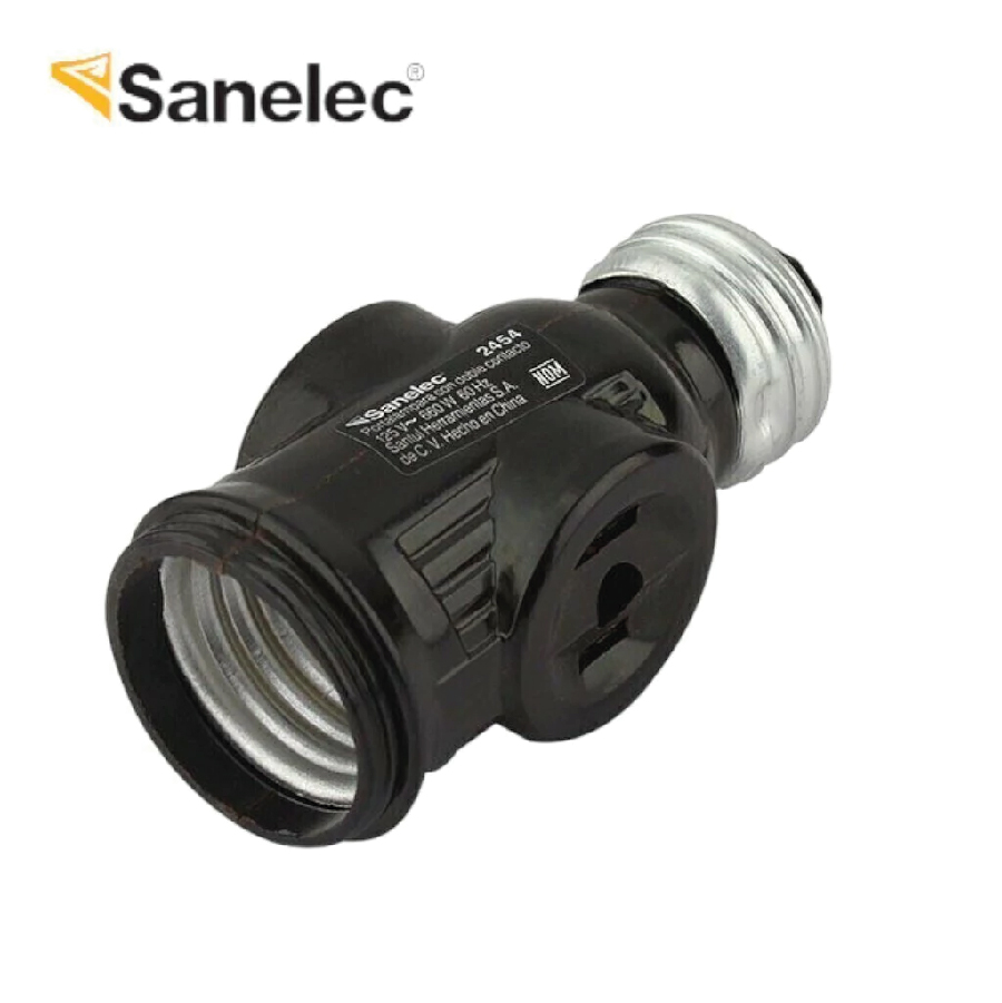 [2454] Socket Ladron C/Contactos Baquelita Negro San 2454