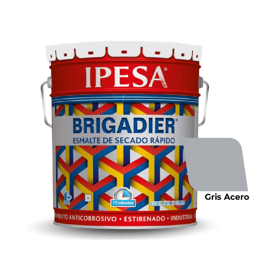 [1720.1] Esmalte Gris Acero 1Lto Brigadier  1720.1