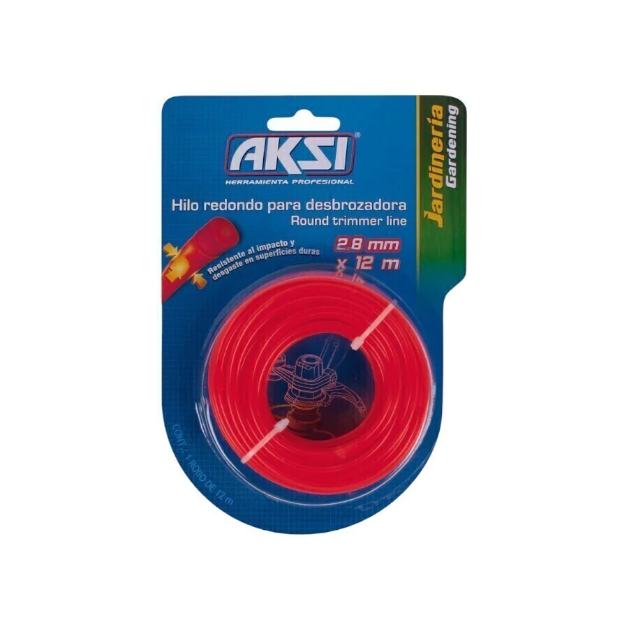 Hilo Redondo P/Desbrozadora De 0.105" - 2.7 Mm AKSI 107304