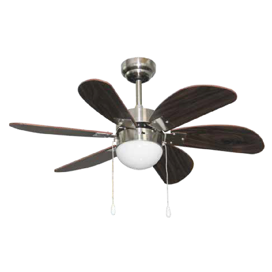 [ABA-013] Ventilador Techo Deco 30" C/Foco Cromo ABA-013